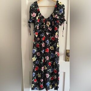 Nobody’s Child dress polka dots with florals size 14